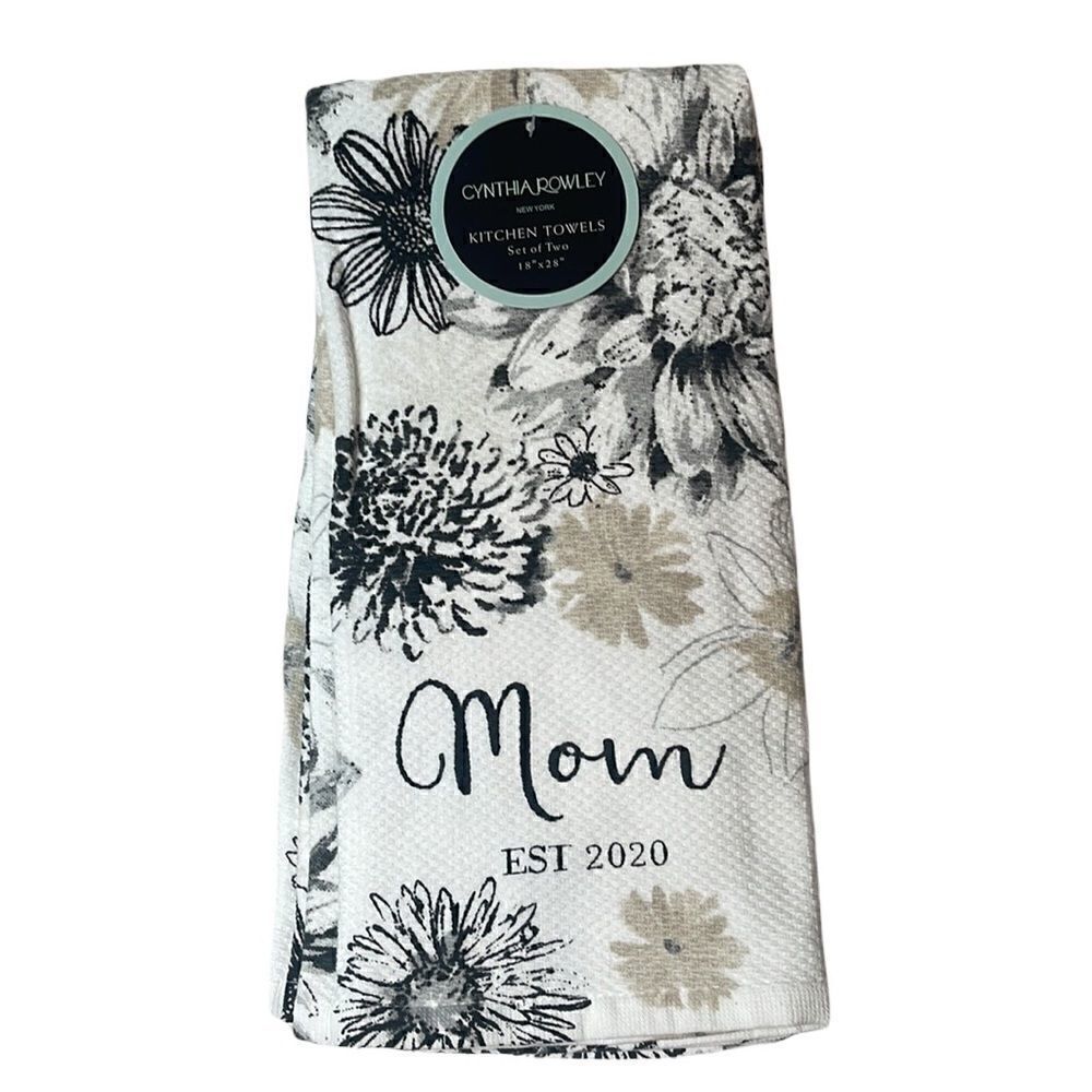 Cynthia Rowley Mom Established 2020 Kitchen Towels. Set of Two.